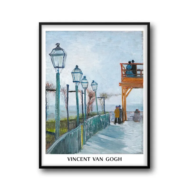 Terrace and Observation Deck Vincent Archival Canvas Wall Painting - Black Frame media 5