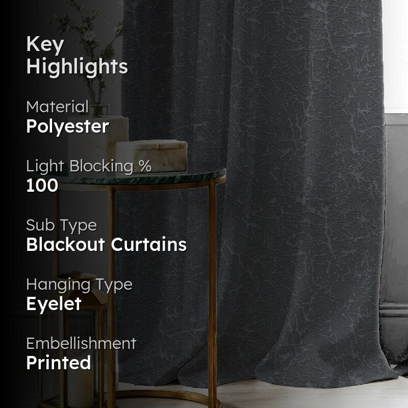 Urban Space Earth Crust Blackout Curtain (Dark Grey) - Set Of Two media 2