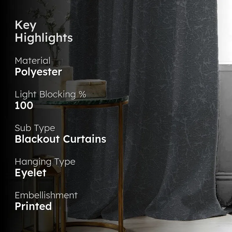 Urban Space Earth Crust Blackout Curtain (Dark Grey) - Set Of Two media 2