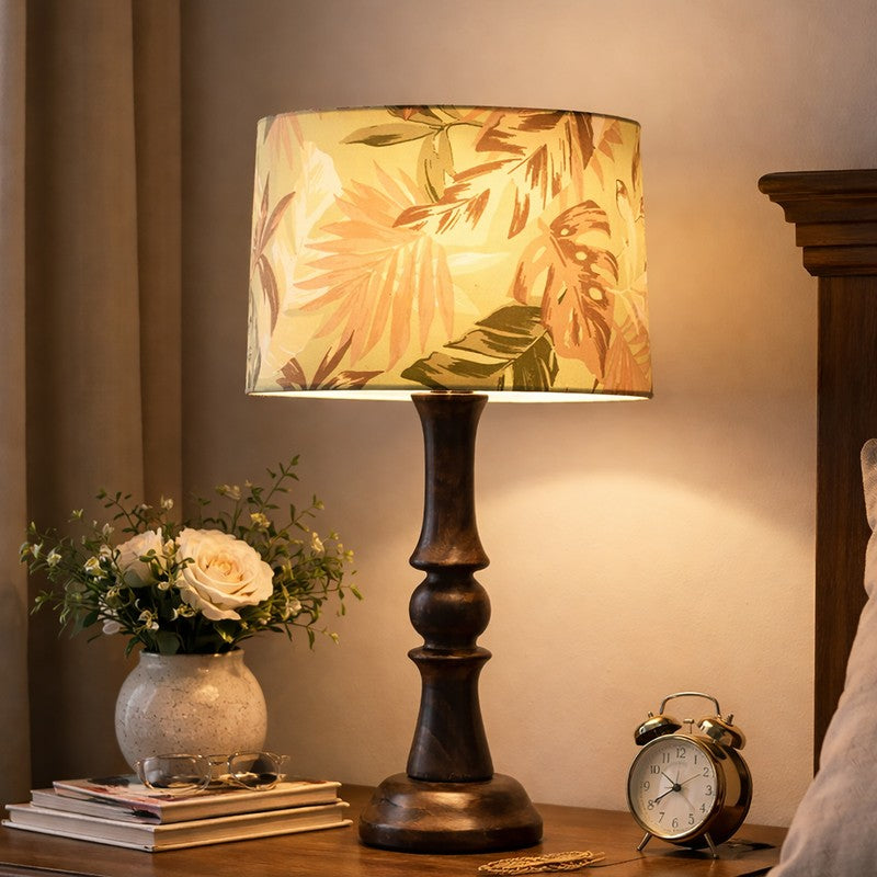 LeafBloom Wooden Table Lamp