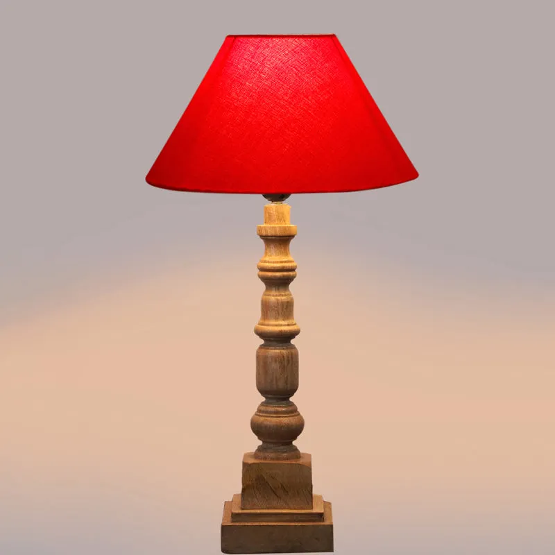 Cotin II Arbor Wooden Table Lamp - Red,Brown media 4