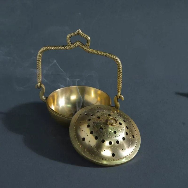 Brass Madri Loban Dhoop Holder media 1