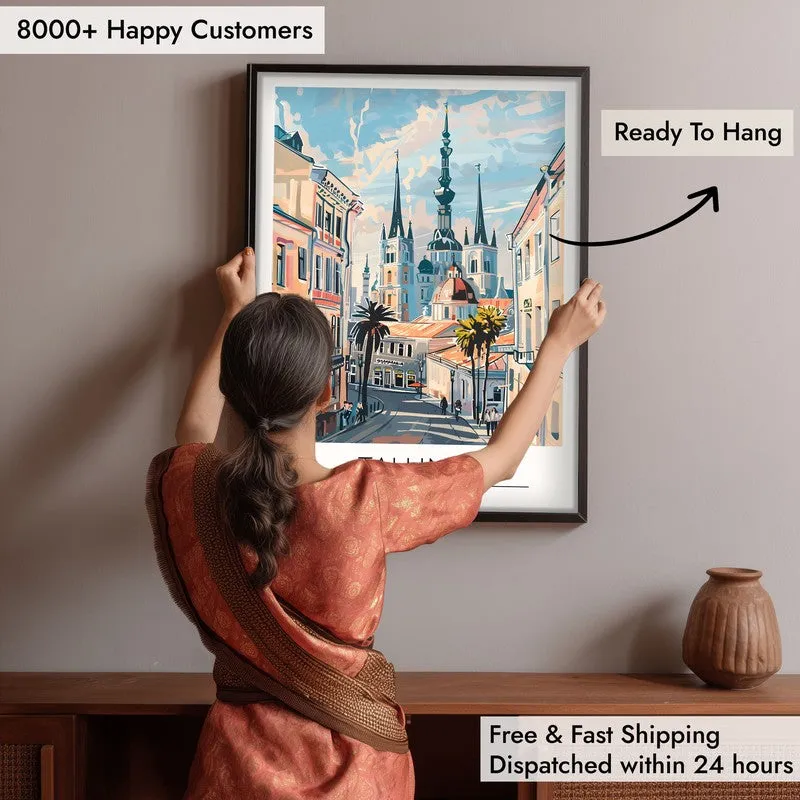 Vintage Tallin Framed Canvas Wall Painting media 6