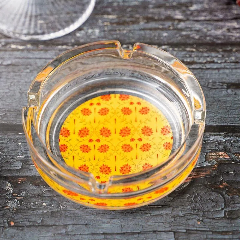 Magnate Mughal Floral Ashtray - Yellow media 1