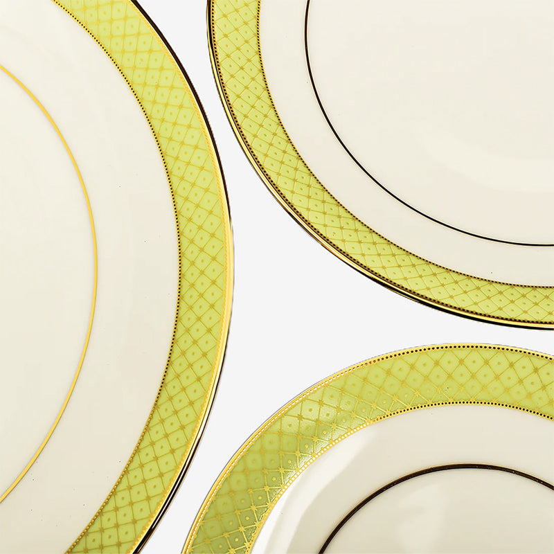 Princely 24k Gold Brushed Porcelain Dinner Set - 21 Piece Set media 7