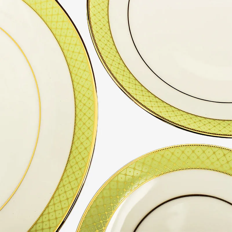 Princely 24k Gold Brushed Porcelain Dinner Set - 21 Piece Set media 7