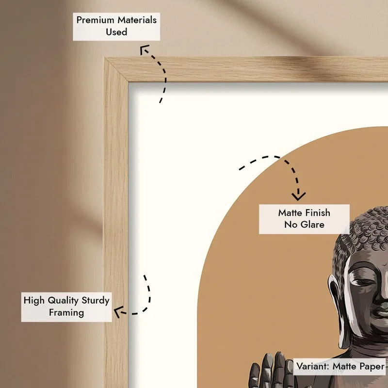 Stillness & Light Buddha Archival Paper Wall Art - Natural Brown Frame media 7