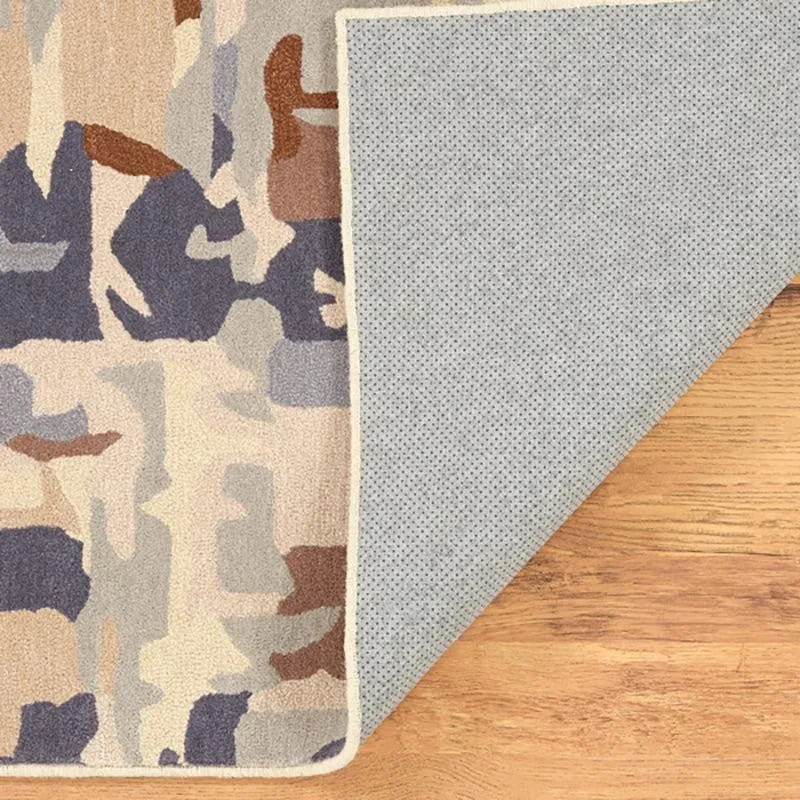 Horus Hand Tufted Abstract Wool & Nylon Carpet - Navy Blue media 5