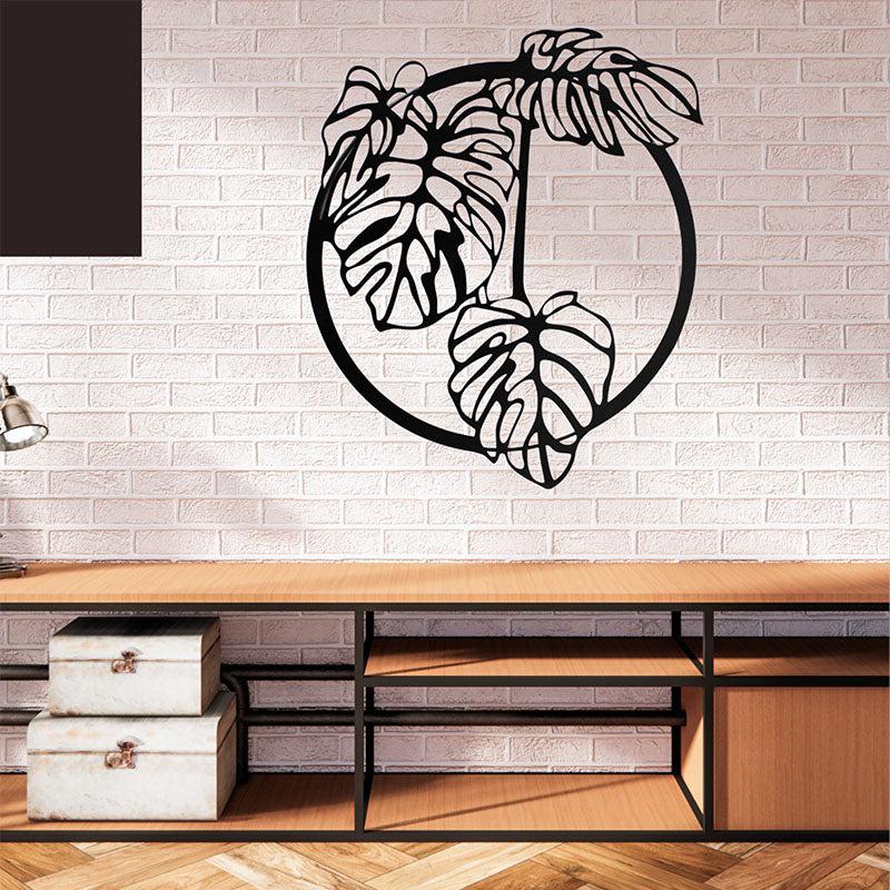 Bunch Of Leaves Black Iron Wall Accent