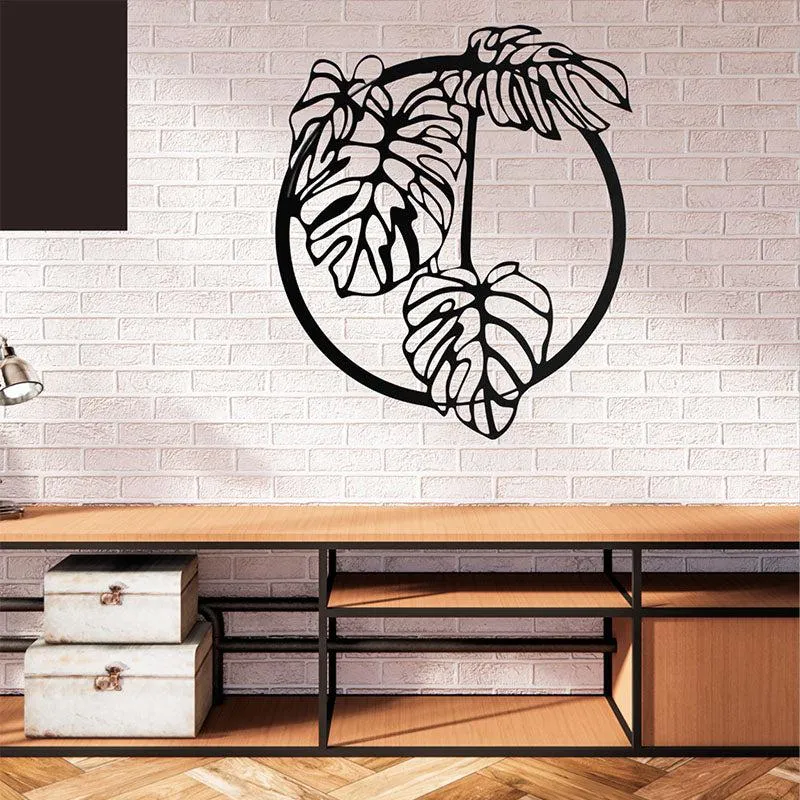 Bunch Of Leaves Black Iron Wall Accent media 1