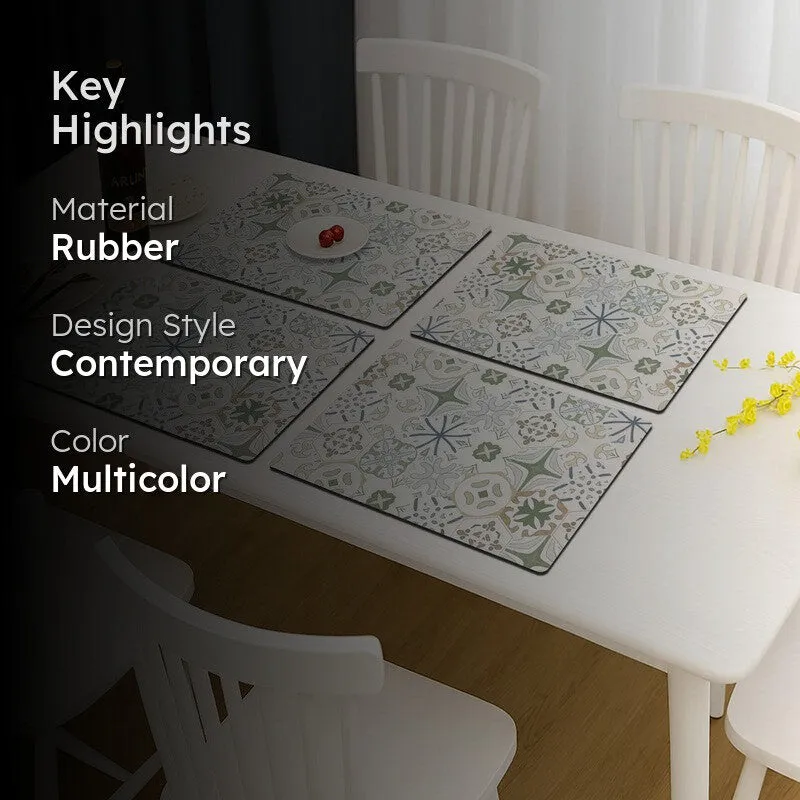 Rectangle Rubber Table Mats - Set Of Four media 2