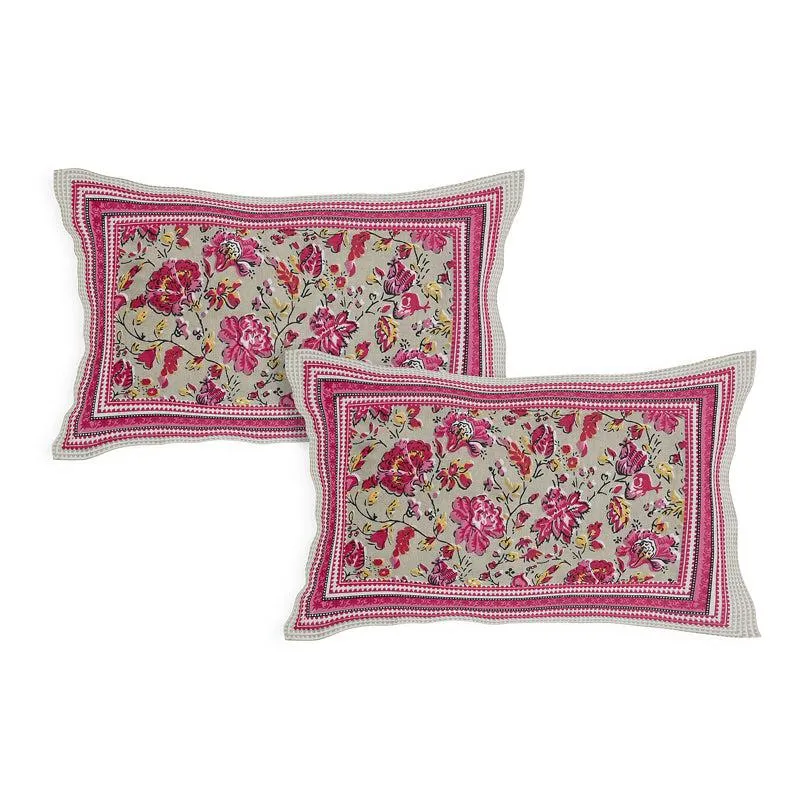 Vishala Ethnic Cotton Bedsheet (Pink,Green) - 180 TC media 3