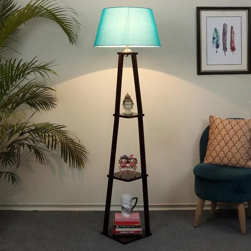 Camella Floor Lamp With Shelf - Teal media 1