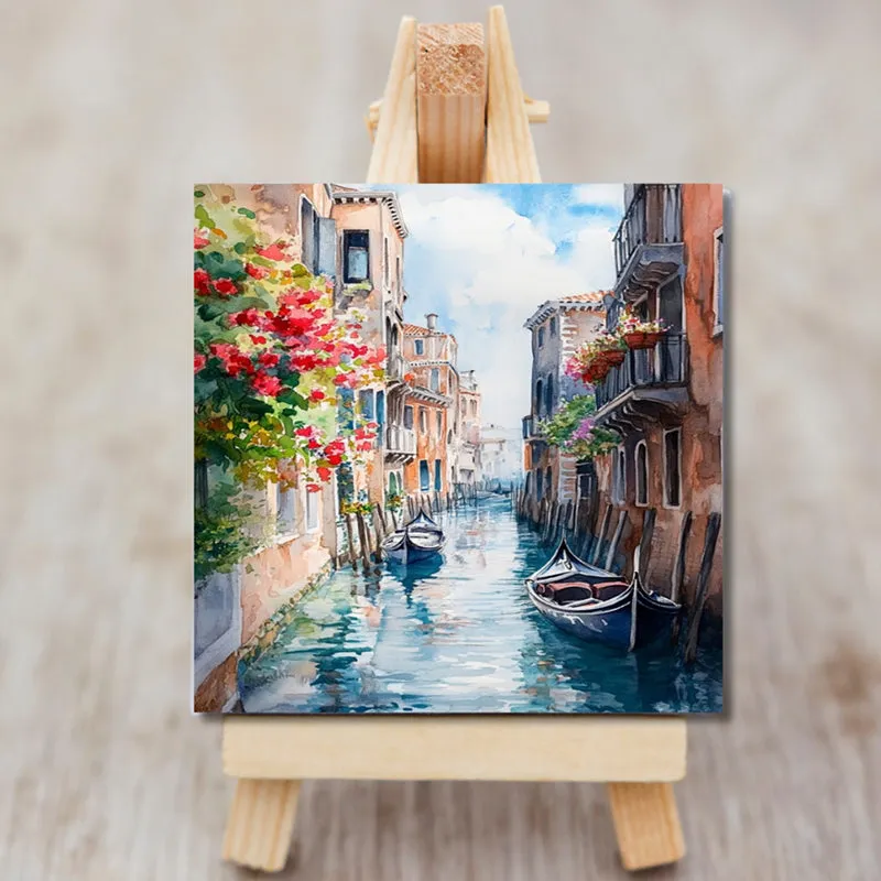 Serene Venice Canvas Showpiece With Stand media 4