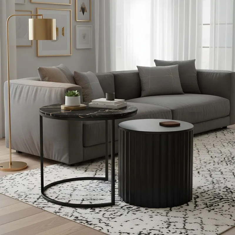 Elvora Center Table (Black) - Set Of Two media 1
