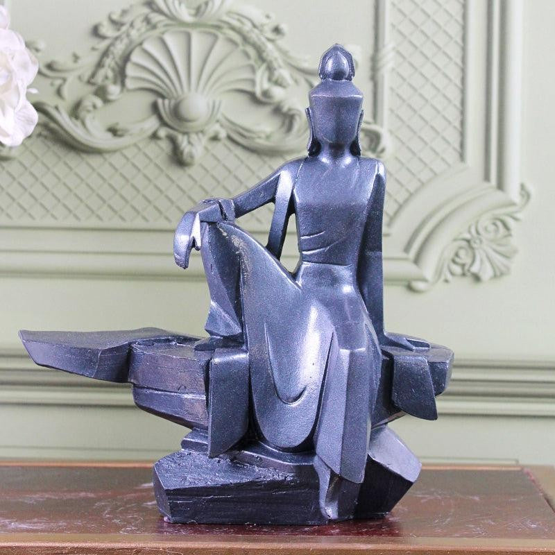 Buddha Glory Polyresin Showpiece - Blue media 3