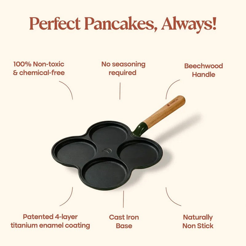 Cumin Co Enamel Cast Iron Appam Pan - Green media 7
