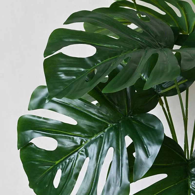 Faux Everlasting Deliciosa Monstera Artificial Plant With Black Plastic Pot - 61 cm (2 ft) media 4