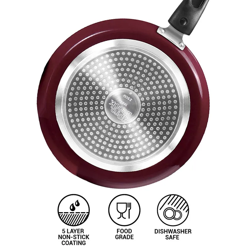 Milton Non-Stick Cookware Set (Maroon,Silver) - Five Piece Set media 5