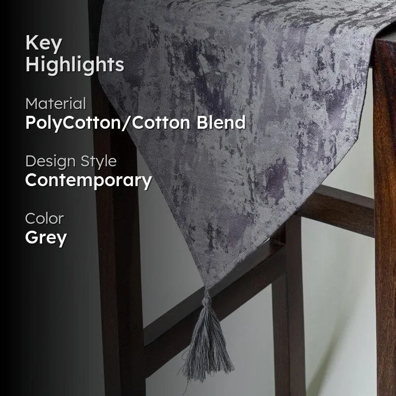Ketty Jacquard Table Runner - Dark Grey media 2