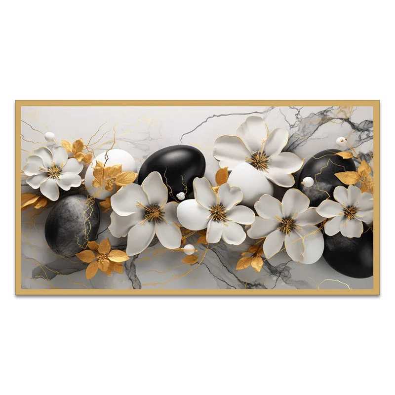 Jasmine Floral Wall Painting With Frame media 5