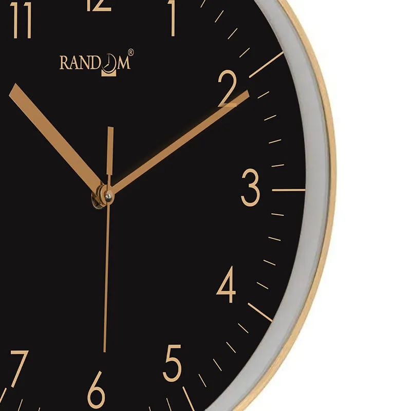 Benot Gold Analog Wall Clock - Black & Gold media 6