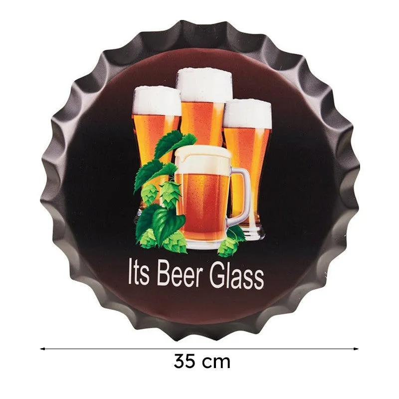 Its Beer Glass Bottle Cap Metal Wall Accent media 8