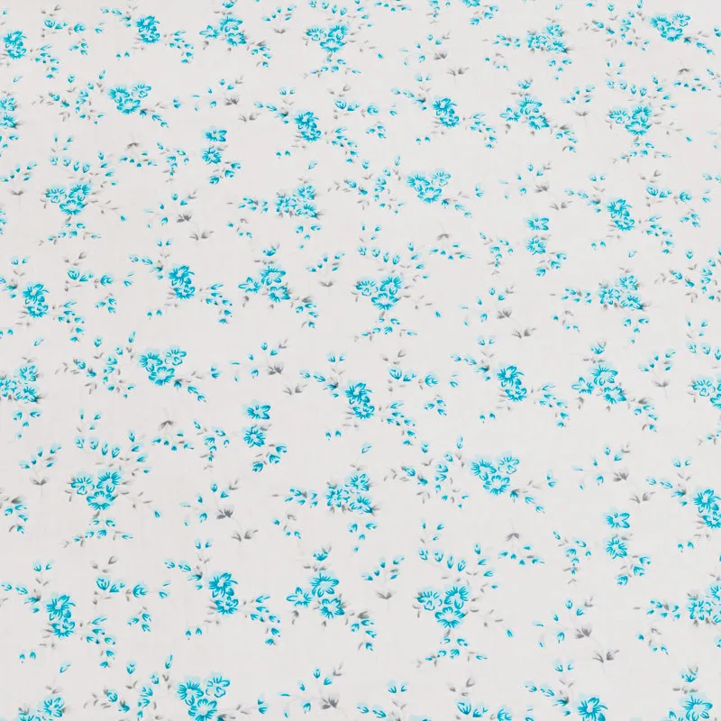 Botanica Floral Cotton Bedsheet (Blue) - 180 TC media 6