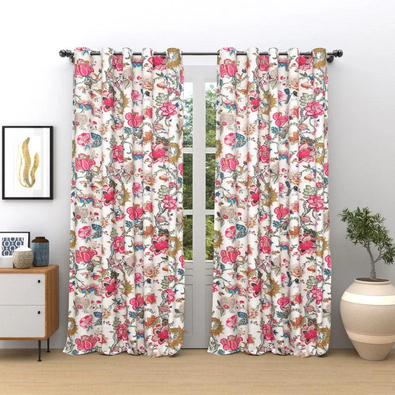 Mivaana Floral Curtain - Pink media 3