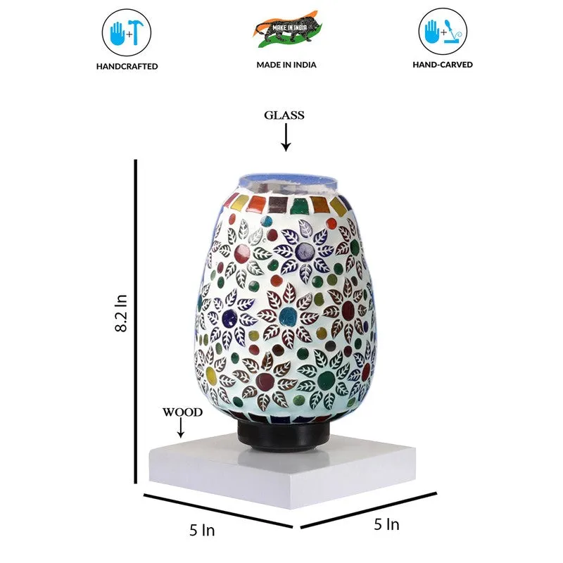 Astrine Glass Table Lamp With Wooden Base - Multicolor media 9