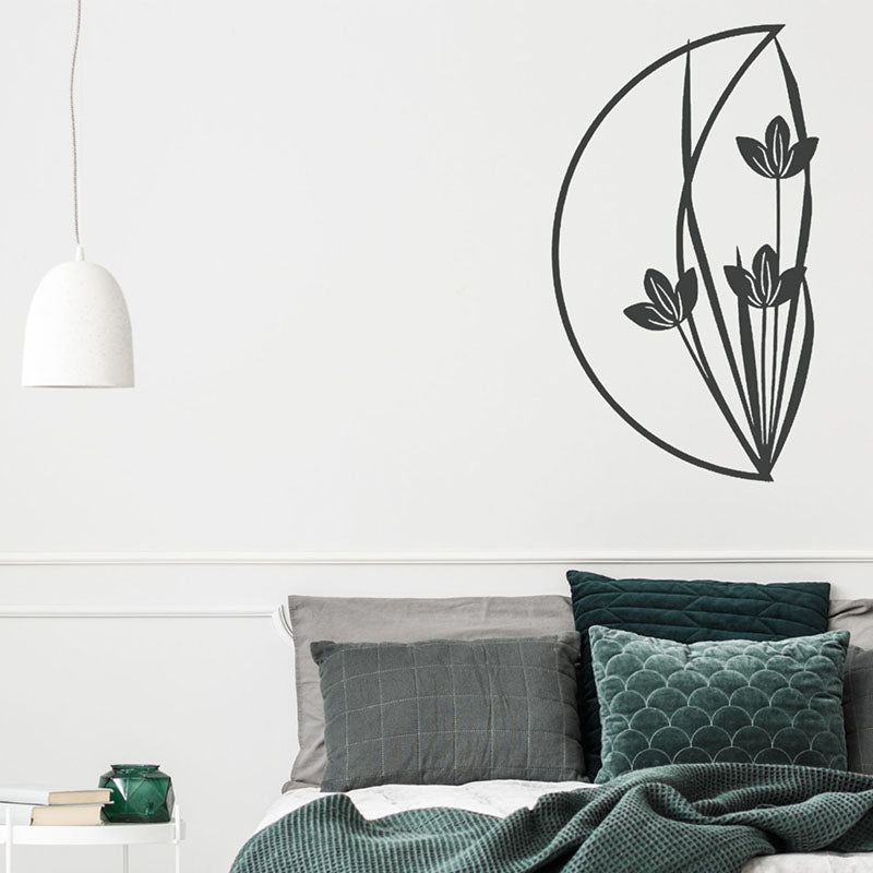 Tulip Flower Black Iron Wall Accent