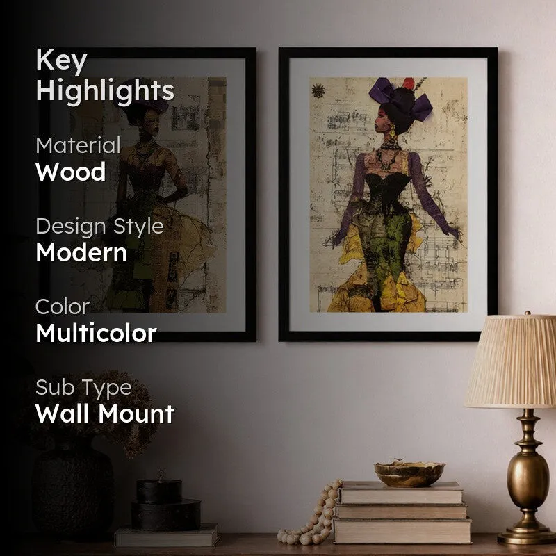 Femme Fatale Retro Wall Art With Frame - Set Of Two media 2