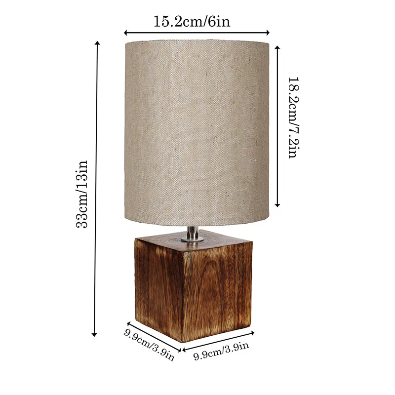 Oleda Block Wooden Table Lamp - Beige,Brown media 5