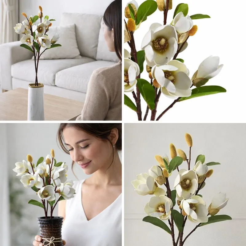 Blushora Plastic Artificial Flower (White) - Set Of Two media 8