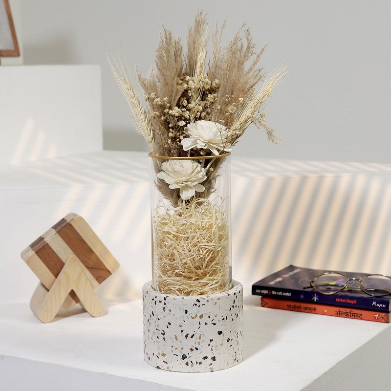 Opaline Grace Accent Terrazzo Decor Vase