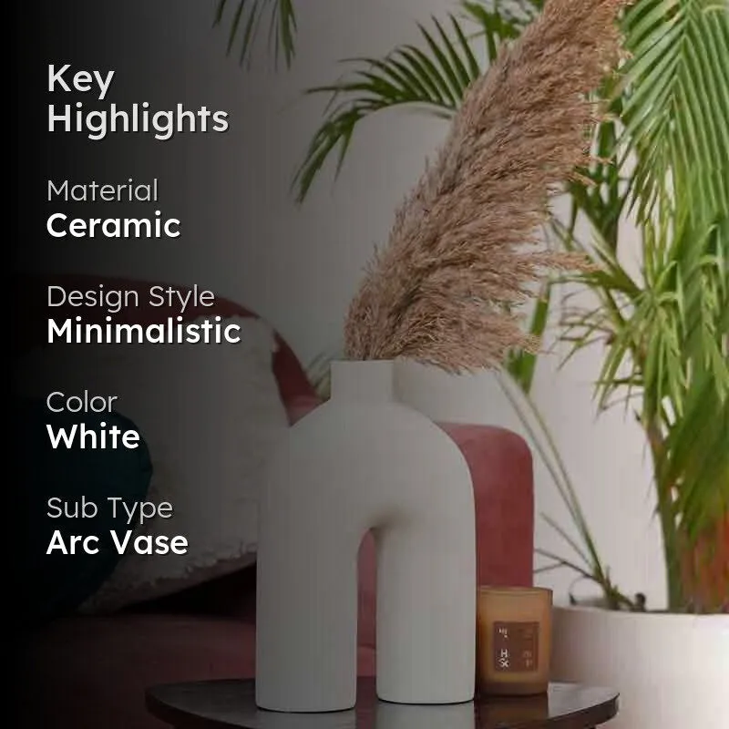 Scandinavian U Vase - White media 2