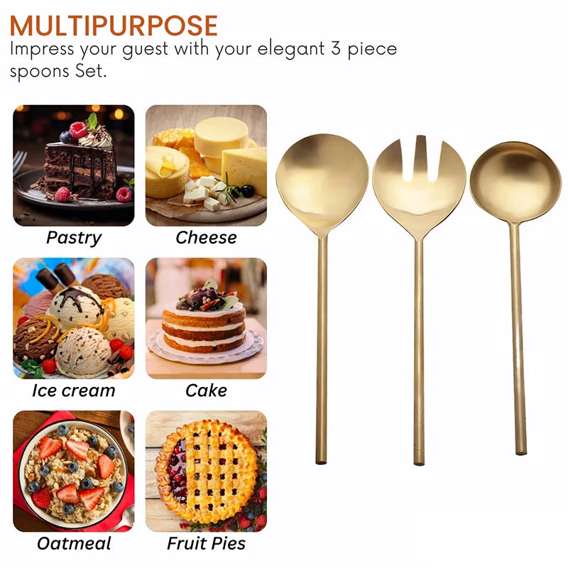 Zarifa Stainless Steel Serving Spoon - Set Of Three media 7