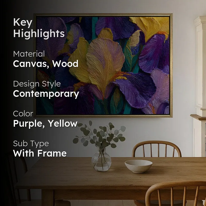 Velvet Iris Canvas Wall Painting With Frame media 2