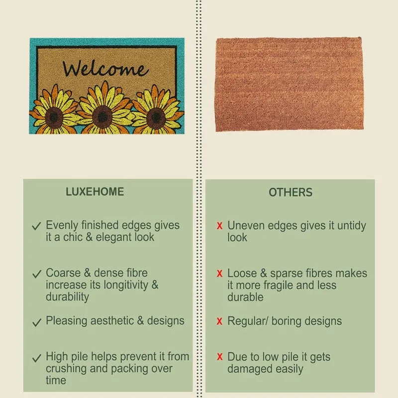 Yellow Bloom Coir Door Mats - Brown media 7