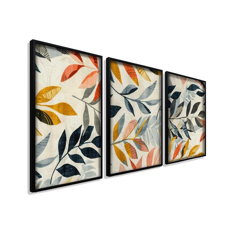 Sun-Kissed Leaves Wall Art With Frame - Set Of Three media 5