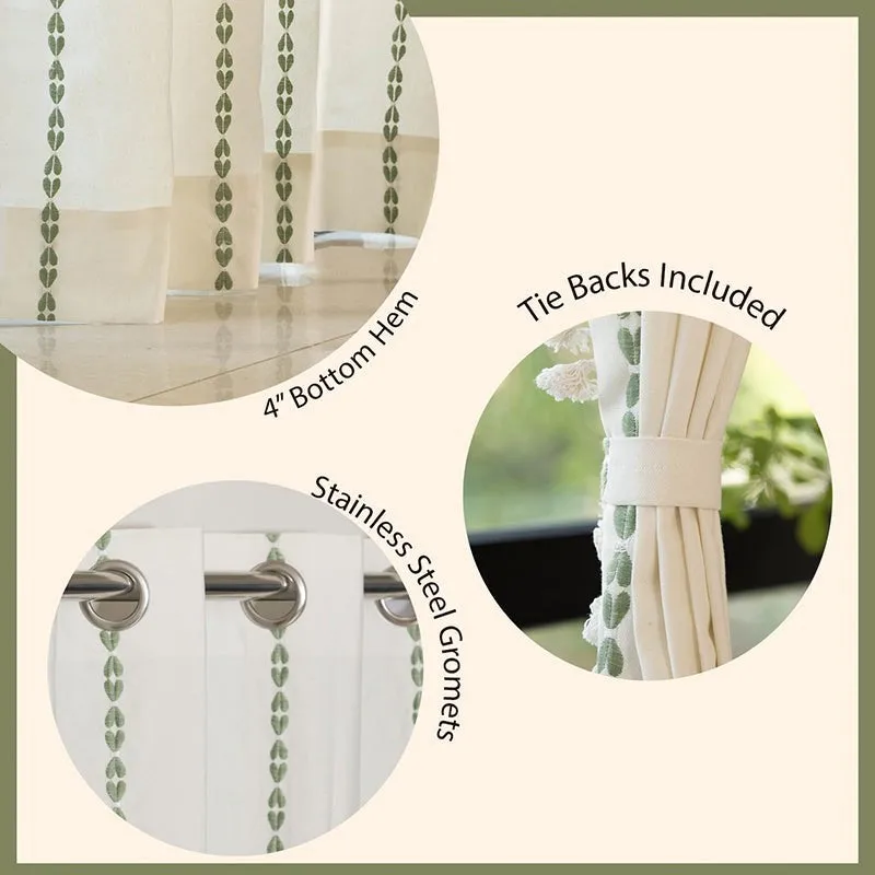 Urban Space Vintage Braid & Aura Curtain (Sage Green) - Set Of Three media 4