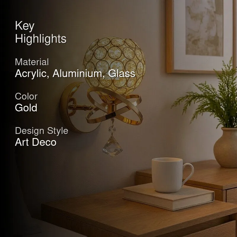 Crystaluxe Aluminium And Glass Wall Lamp media 2