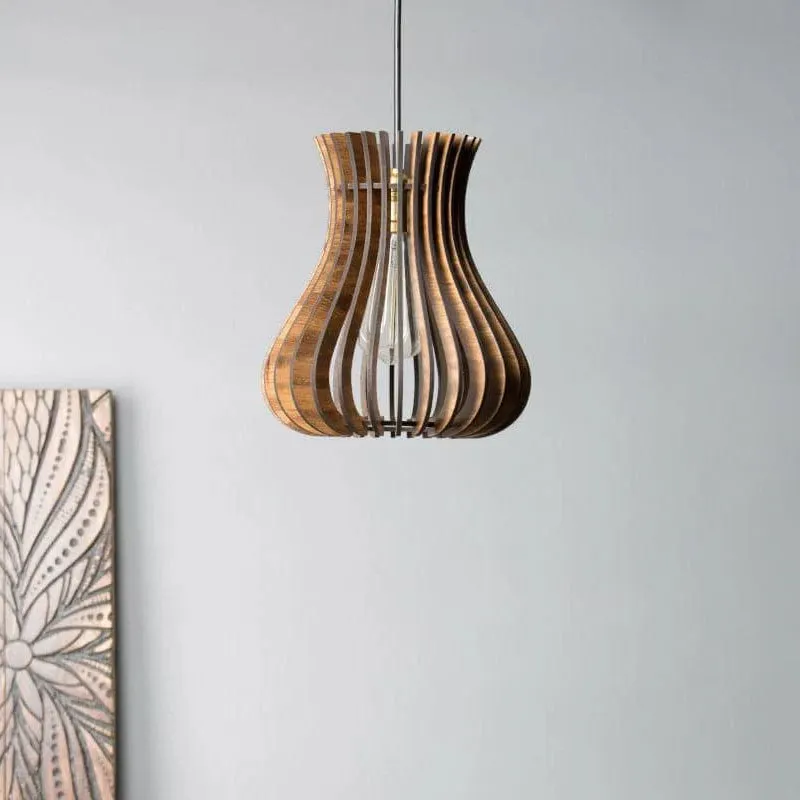 Curvy Cool Wooden Ceiling Lamp media 3