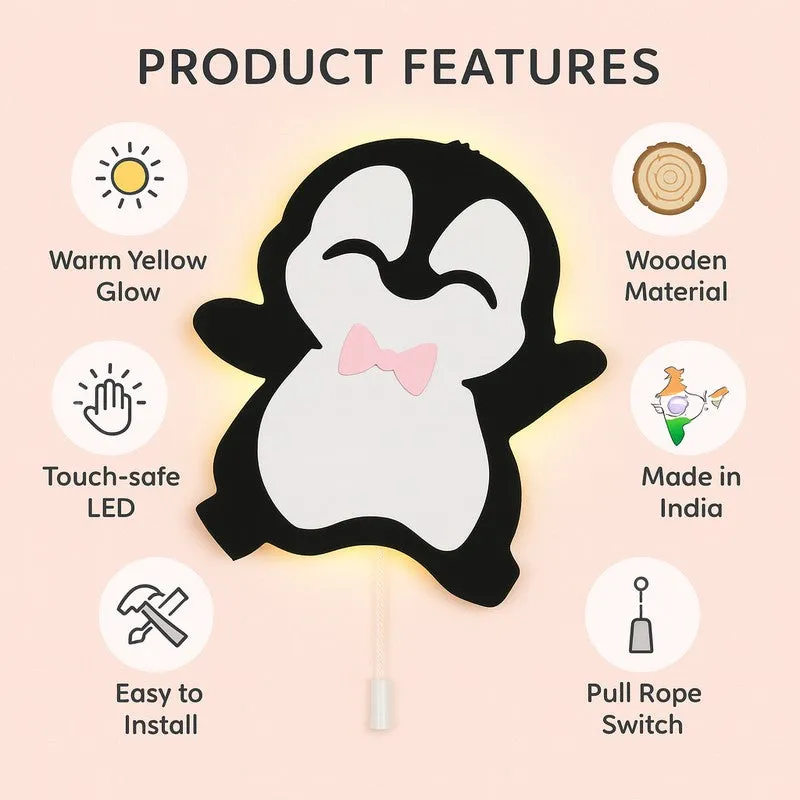 Snuggle Penguin Battery Operated MDF Wall Lamp media 9