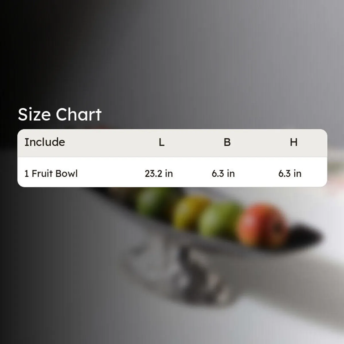 Fruit bowl shown with a visual measurement guide