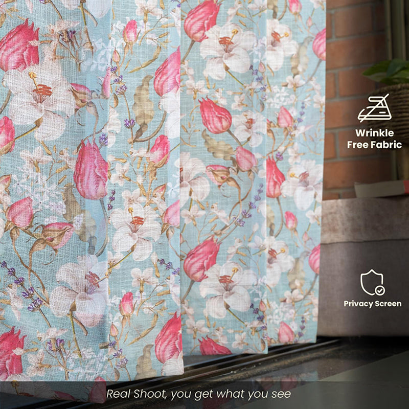 Urban Space Flora Nova Curtain (Sage Green Sheer) - Set Of Two media 4
