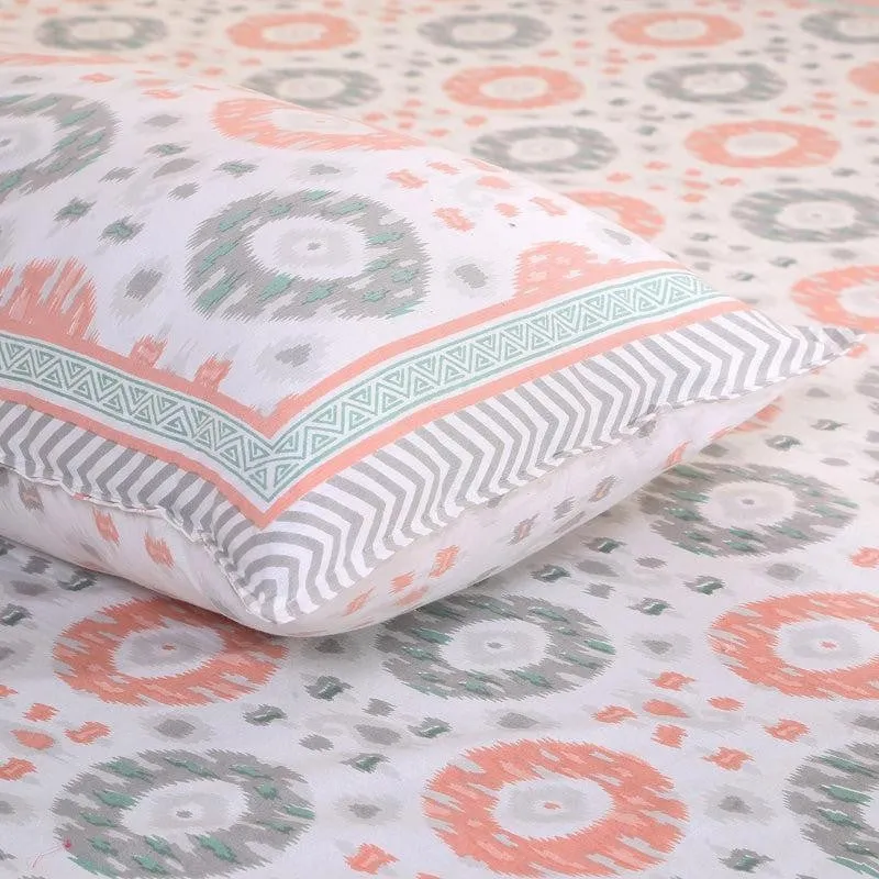 Sienna Ethnic Cotton Bedsheet (Peach) - 180 TC media 4