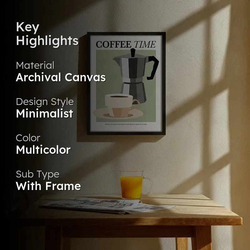 Coffee Bliss Archival Canvas Wall Art - Black media 2