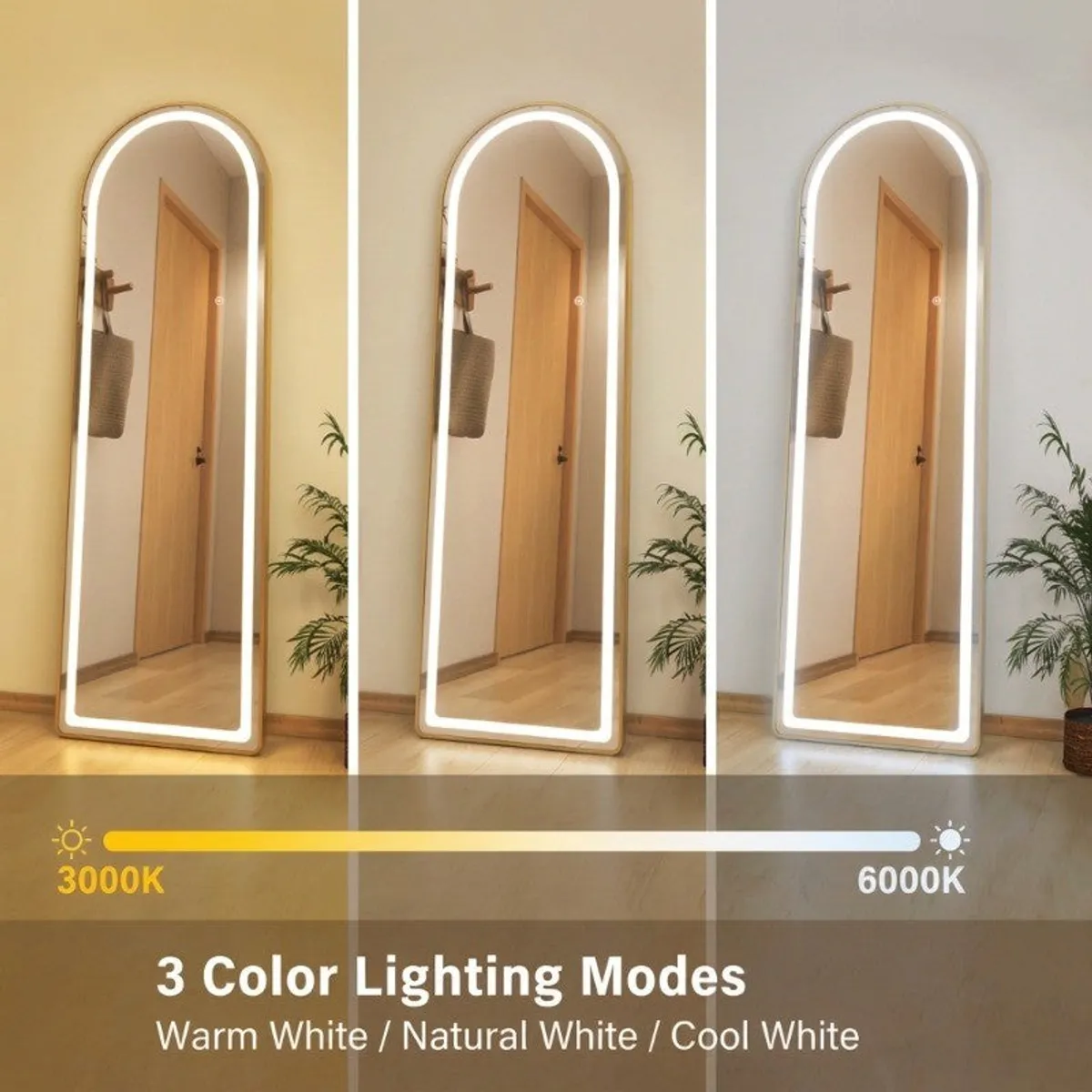 Aurum Arch LED Floor Mirror - 10