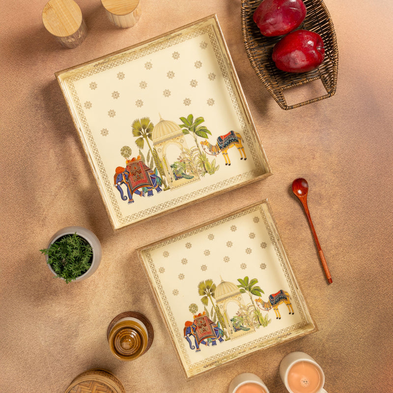 Royal Parade Square Serving Tray - Set Of Two